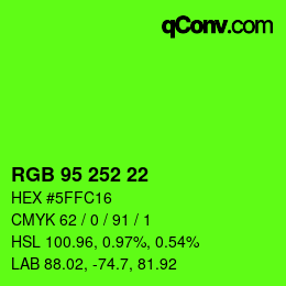 Color code: RGB 95 252 22 | qconv.com