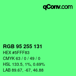 Color code: RGB 95 255 131 | qconv.com