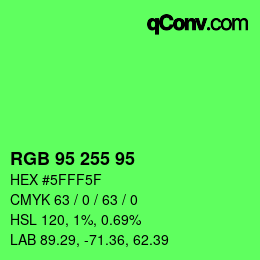 Código de color: RGB 95 255 95 | qconv.com