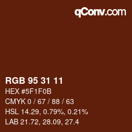 Color code: RGB 95 31 11 | qconv.com