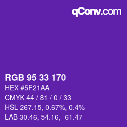 Color code: RGB 95 33 170 | qconv.com