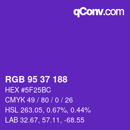 Color code: RGB 95 37 188 | qconv.com