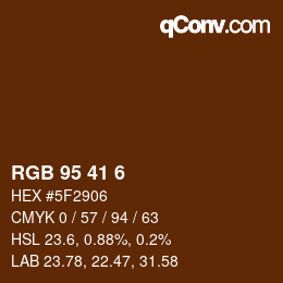 Color code: RGB 95 41 6 | qconv.com