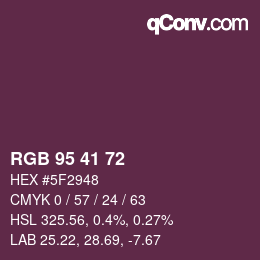 Color code: RGB 95 41 72 | qconv.com