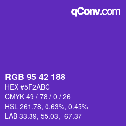 Color code: RGB 95 42 188 | qconv.com