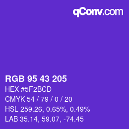 カラーコード: RGB 95 43 205 | qconv.com