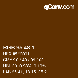 Color code: RGB 95 48 1 | qconv.com