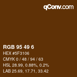 Color code: RGB 95 49 6 | qconv.com