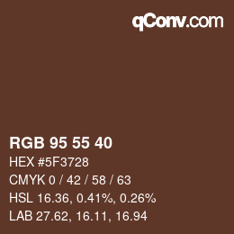 Farbcode: RGB 95 55 40 | qconv.com