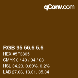カラーコード: RGB 95 56.6 5.6 | qconv.com