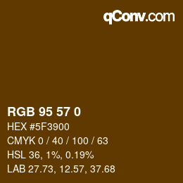Code couleur: RGB 95 57 0 | qconv.com