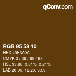 Color code: RGB 95 58 10 | qconv.com