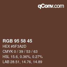 Code couleur: RGB 95 58 45 | qconv.com