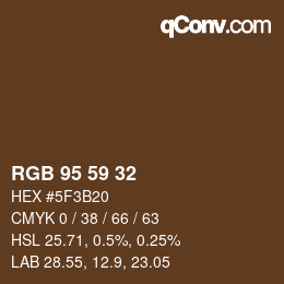 Farbcode: RGB 95 59 32 | qconv.com