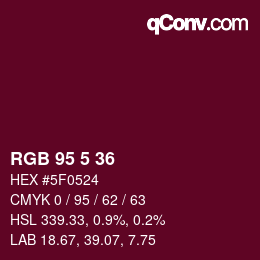 Color code: RGB 95 5 36 | qconv.com
