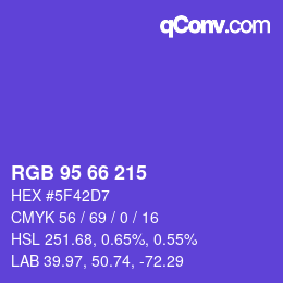 Color code: RGB 95 66 215 | qconv.com