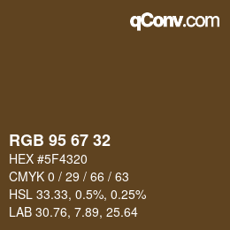 Farbcode: RGB 95 67 32 | qconv.com