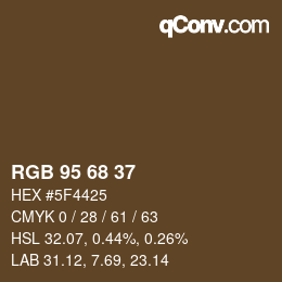Código de color: RGB 95 68 37 | qconv.com