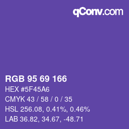 Color code: RGB 95 69 166 | qconv.com