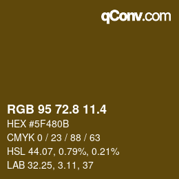 カラーコード: RGB 95 72.8 11.4 | qconv.com
