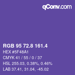 カラーコード: RGB 95 72.8 161.4 | qconv.com