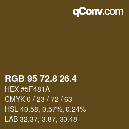 カラーコード: RGB 95 72.8 26.4 | qconv.com