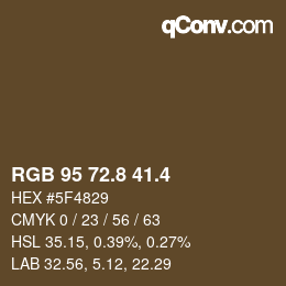 カラーコード: RGB 95 72.8 41.4 | qconv.com