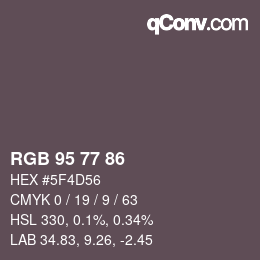 Farbcode: RGB 95 77 86 | qconv.com