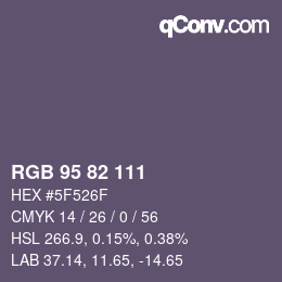 カラーコード: RGB 95 82 111 | qconv.com