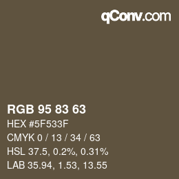Farbcode: RGB 95 83 63 | qconv.com