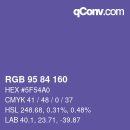 Farbcode: RGB 95 84 160 | qconv.com