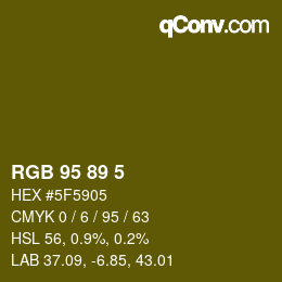 Color code: RGB 95 89 5 | qconv.com