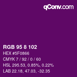 Color code: RGB 95 8 102 | qconv.com