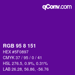 Color code: RGB 95 8 151 | qconv.com