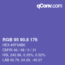 Color code: RGB 95 90.8 176 | qconv.com
