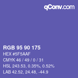 Farbcode: RGB 95 90 175 | qconv.com