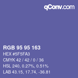 カラーコード: RGB 95 95 163 | qconv.com