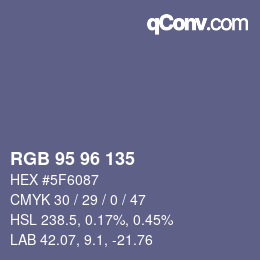 Farbcode: RGB 95 96 135 | qconv.com