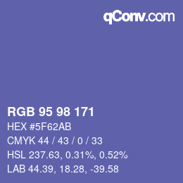 Código de color: RGB 95 98 171 | qconv.com