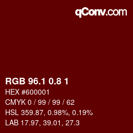 カラーコード: RGB 96.1 0.8 1 | qconv.com