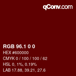 Color code: RGB 96.1 0 0 | qconv.com
