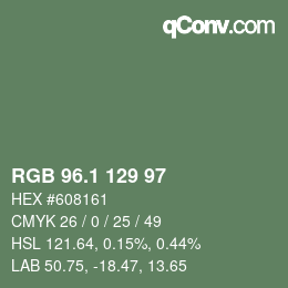 Color code: RGB 96.1 129 97 | qconv.com