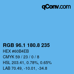 Color code: RGB 96.1 180.8 235 | qconv.com