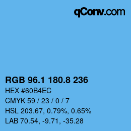 Color code: RGB 96.1 180.8 236 | qconv.com