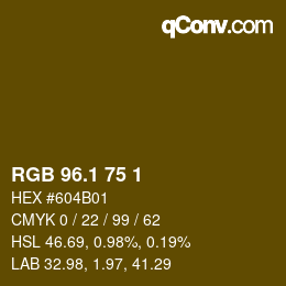 カラーコード: RGB 96.1 75 1 | qconv.com