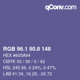 Color code: RGB 96.1 90.8 148 | qconv.com