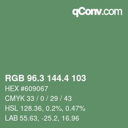 カラーコード: RGB 96.3 144.4 103 | qconv.com