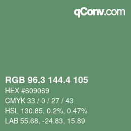 カラーコード: RGB 96.3 144.4 105 | qconv.com