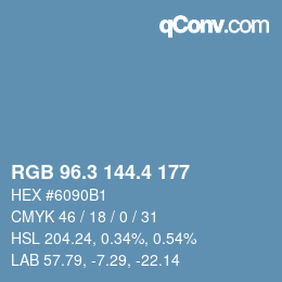 カラーコード: RGB 96.3 144.4 177 | qconv.com