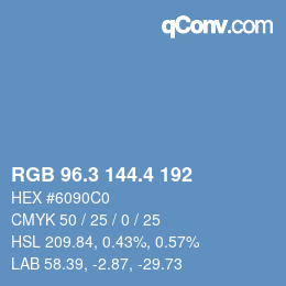 カラーコード: RGB 96.3 144.4 192 | qconv.com